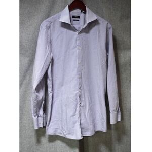 BOSS Hugo Boss Sharp Fit Purple Stripe Dress Shirt 17.5 34/35